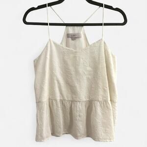 Ann Taylor LOFT Embroidered Peplum Cami